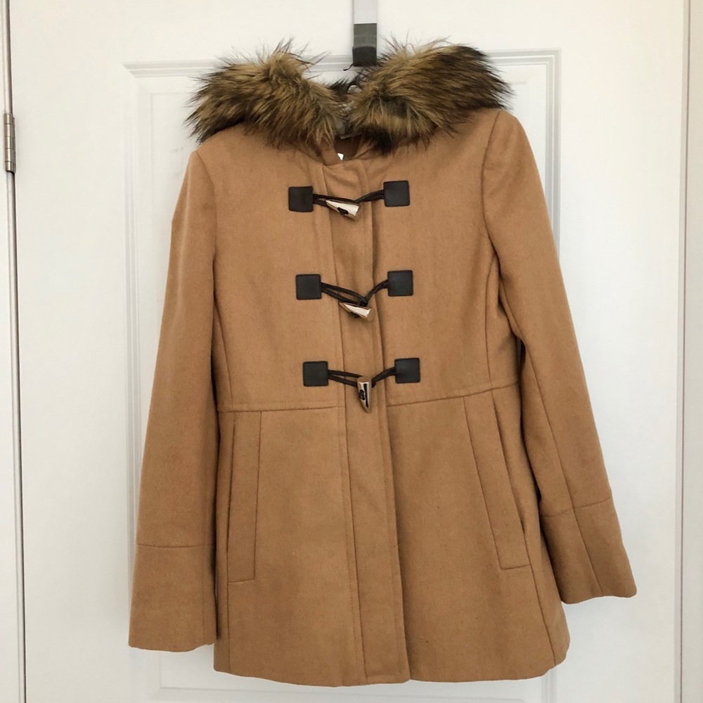 Michael Kors Camel Wool Toggle Jacket